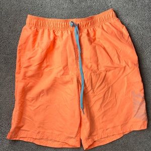 NWOT Neon Orange Nike Swim Trunks Size Large
